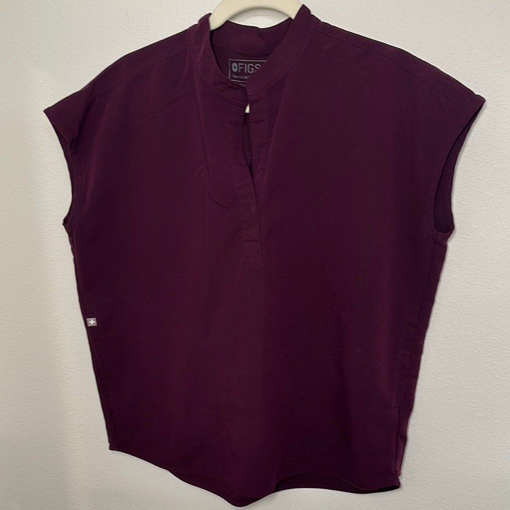 Figs Women's Button Down Shirt in Deep Purple